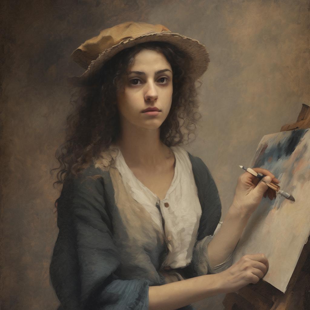 Φωτογραφία νεαρής καλλιτέχνιδας που διερευνά το φως και τη σκιά στην τέχνη, δημιουργώντας μια ατμόσφαιρα μυστηρίου και έμπνευσης.