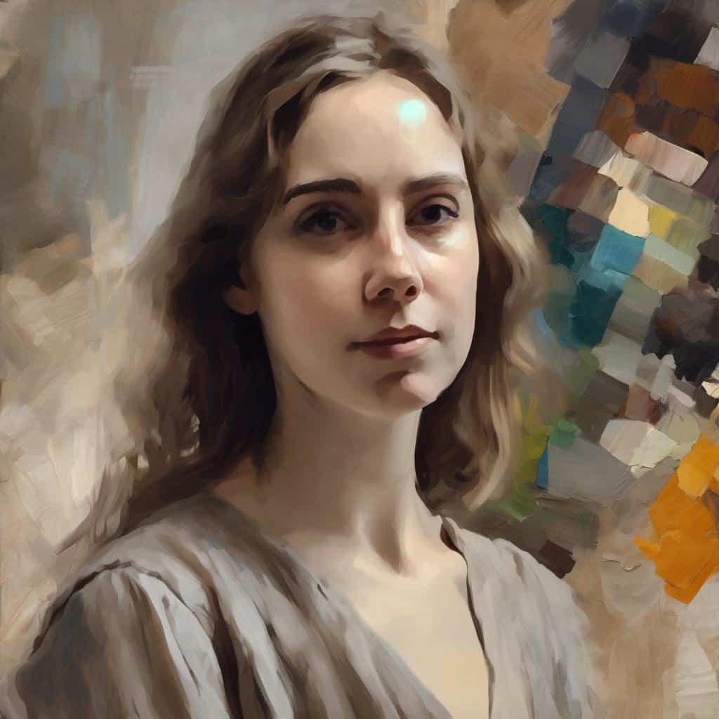 Ουδέτερο, φυσικό πορτρέτο γυναίκας με εντυπωσιακό φως και σκιές, σε καλλιτεχνικό ύφος, με έμφαση στη διερεύνηση του φωτός και της σκιάς.